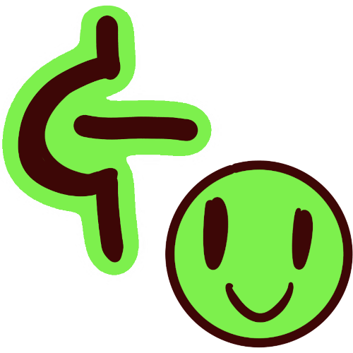 image of a nongraphic symbol for sex next to a happy green face
